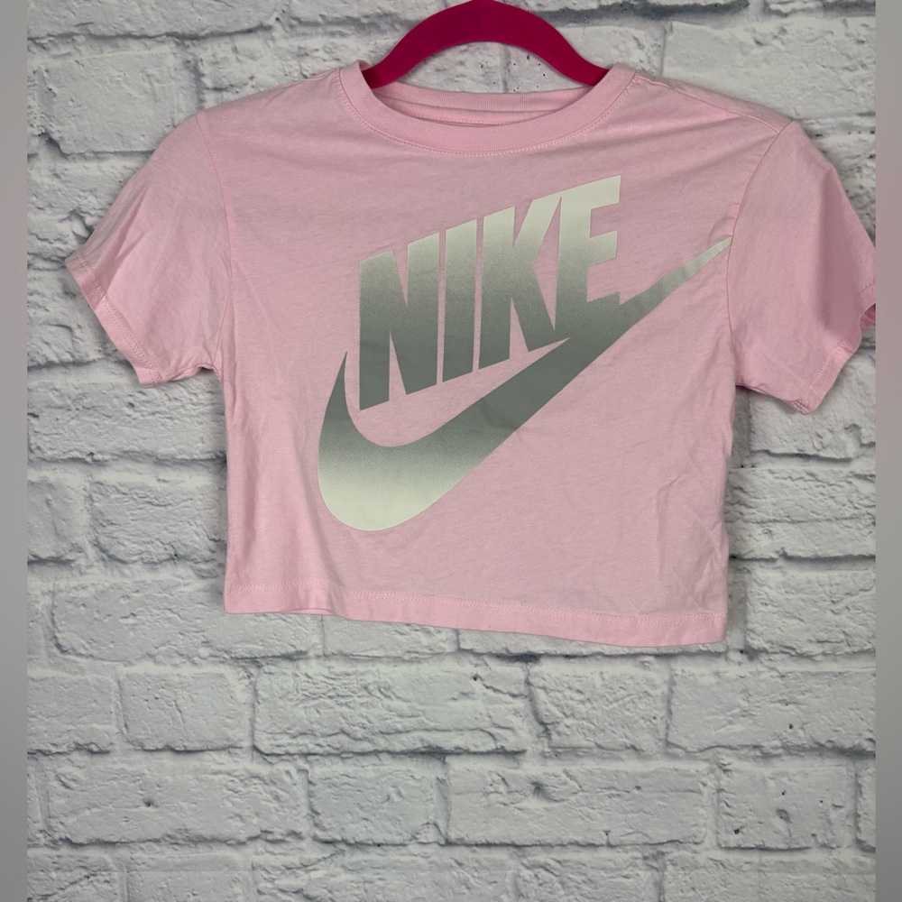 Nike Little Girls Pink Foam Large Logo Crewneck size 4/5 years